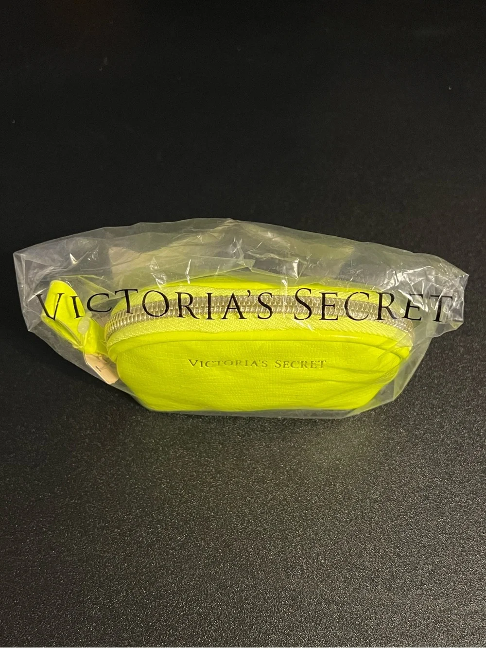 NWT Victoria's Secret Neon Lime Zip Pouch - Picture 3 of 4